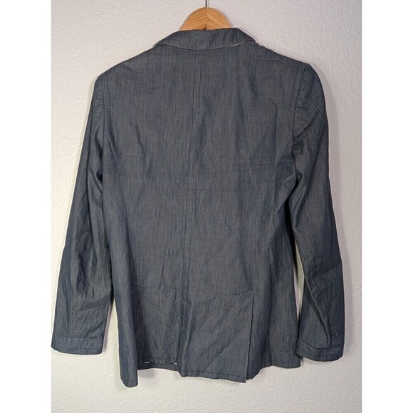 Banana Republic Sz 10 Women Blazer Blue Italian Fabric Career Casual Jacket 113 - Picture 2 of 8